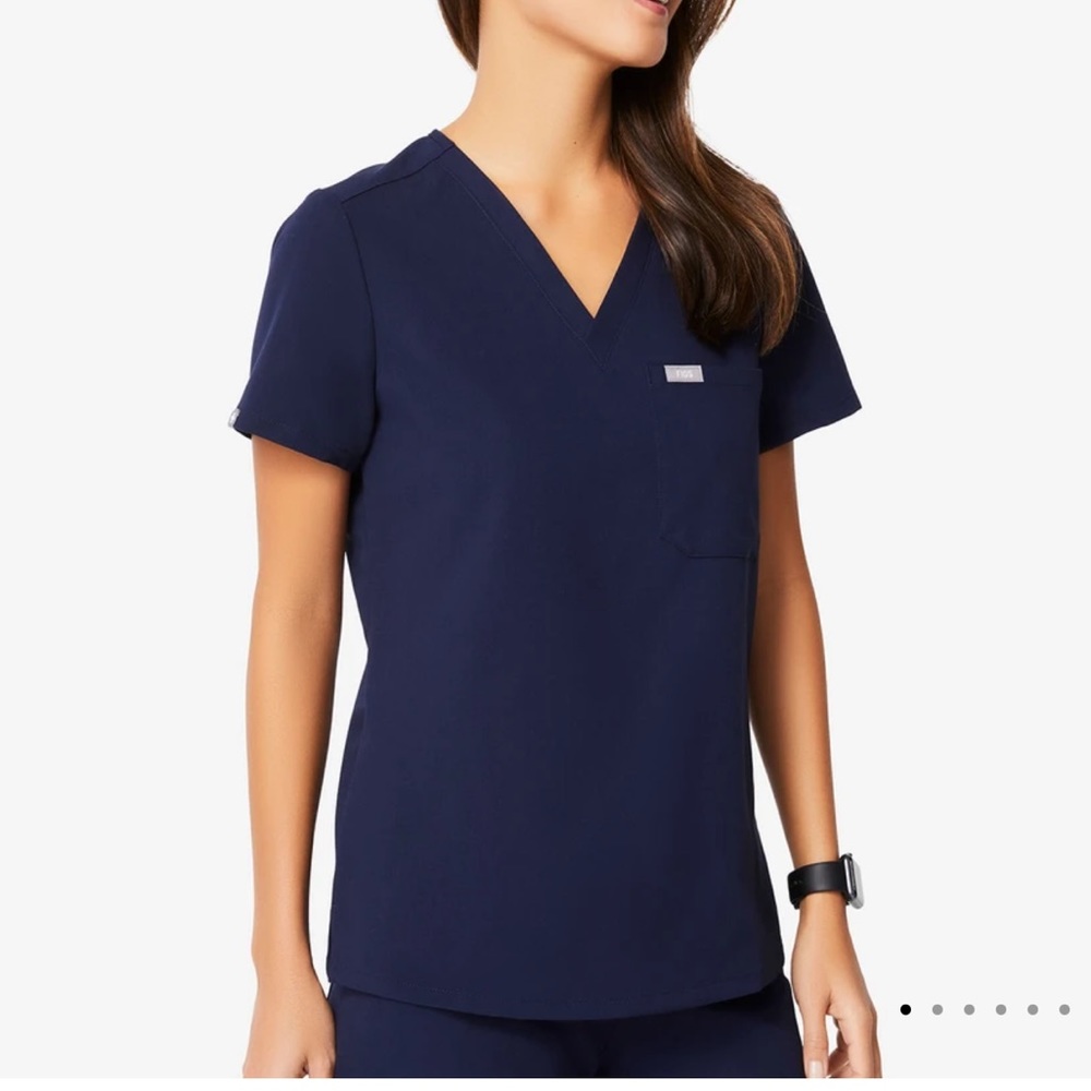 FIGS Catarina Scrub Top (Small) - NAVY BLUE